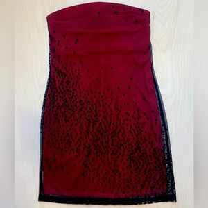Strapless mini dress red & black